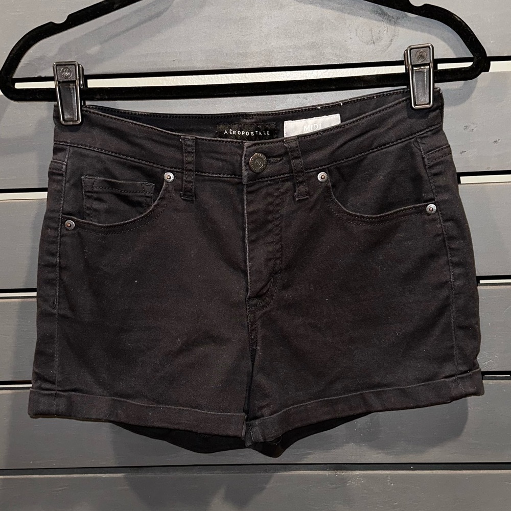 Aeropostale MIDI size 6 black jeans shorts